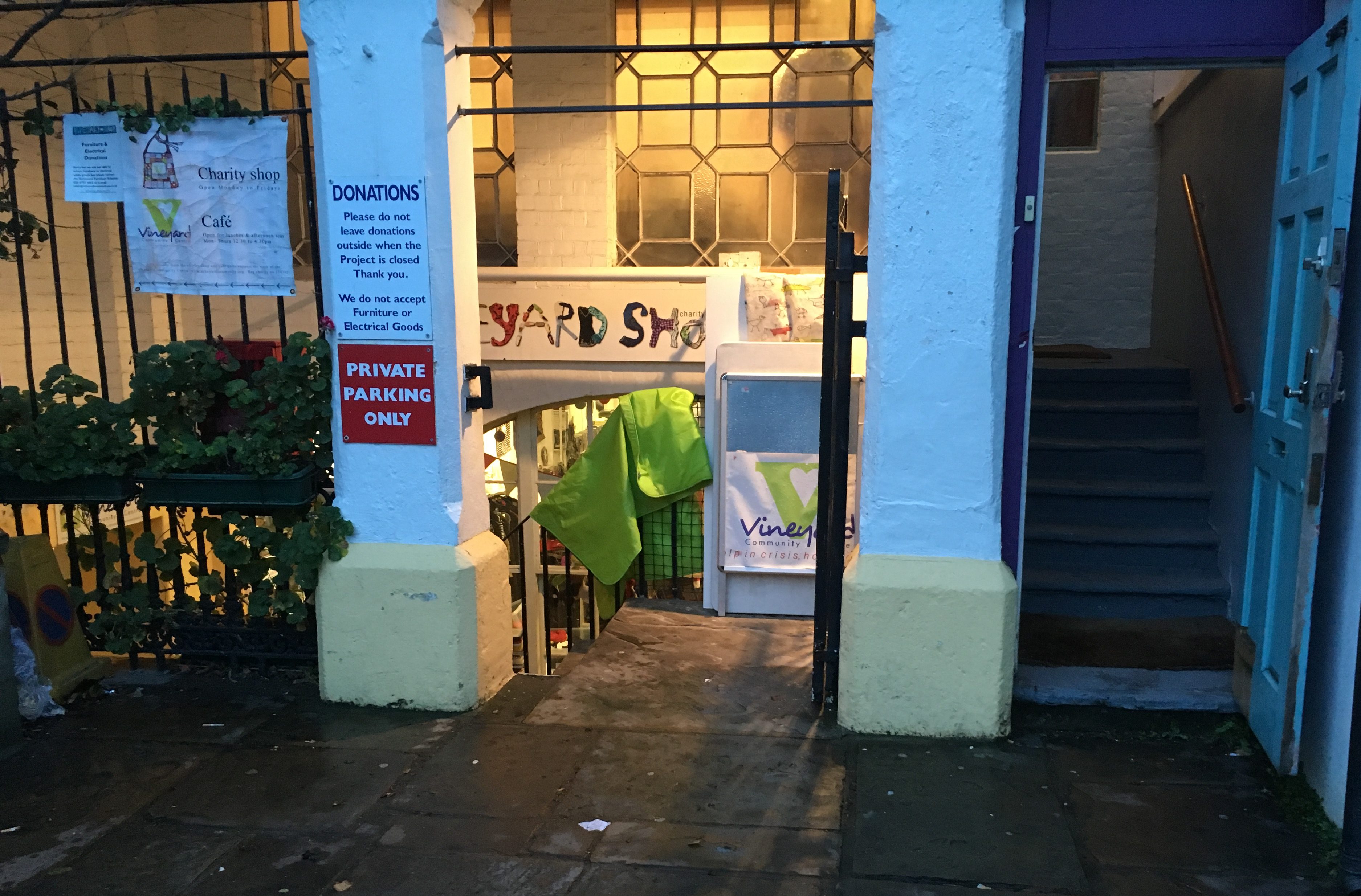Vineyard Charity Shop entrance
